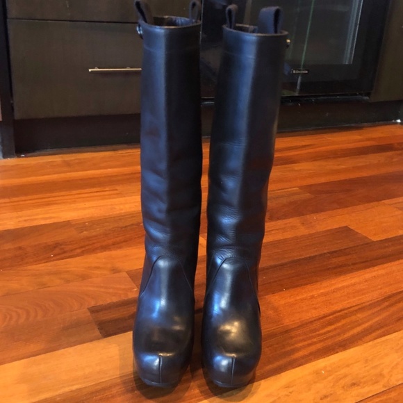 Rick Owens Shoes - Authentic Rick Owens Black Leather Mid Calf Boots Size 36.5/6.5 - MINT CONDITION